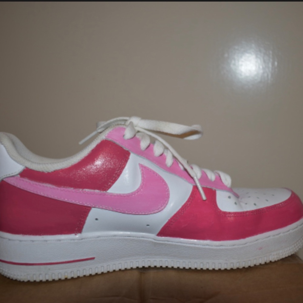Nike Air Force 1’s Painted Pink (Mens size 8) (Womens size 9.5)